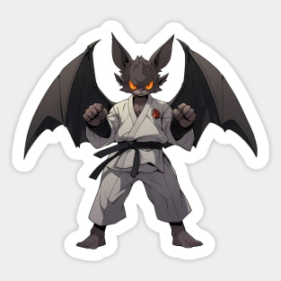 Kawaii Style Karate Master Bat Sticker
